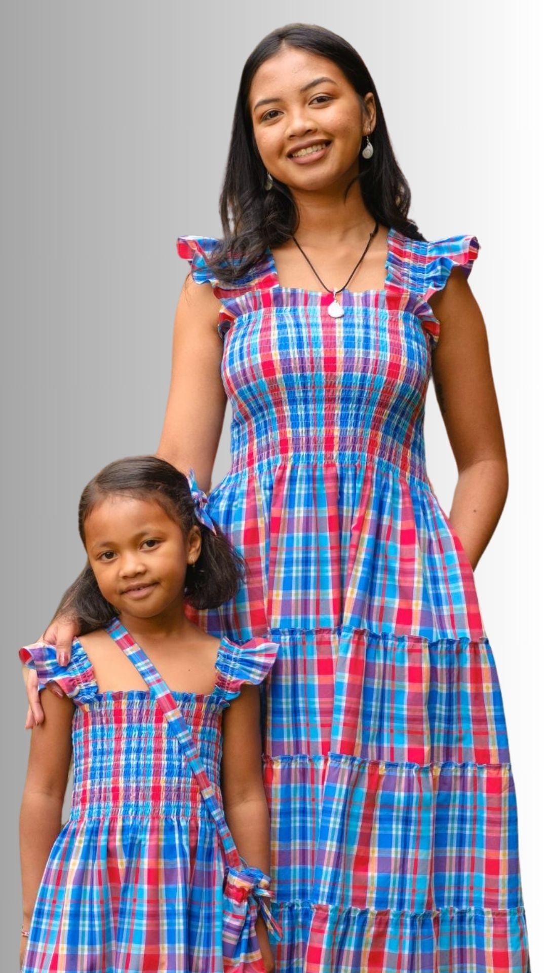 The Elisabeth Dress in Seersucker Check, Vichy (Gingham) Check